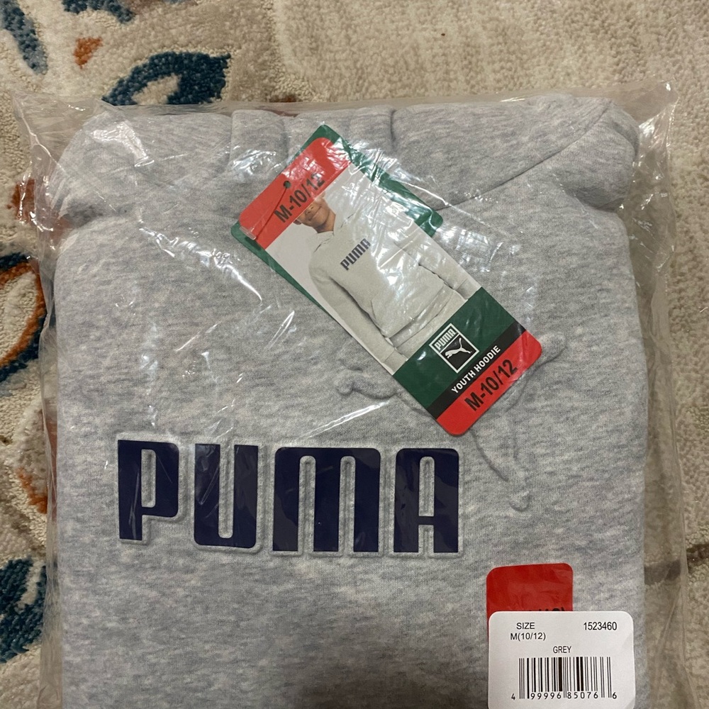 NEW Puma Youth Hoodie Gray M & L